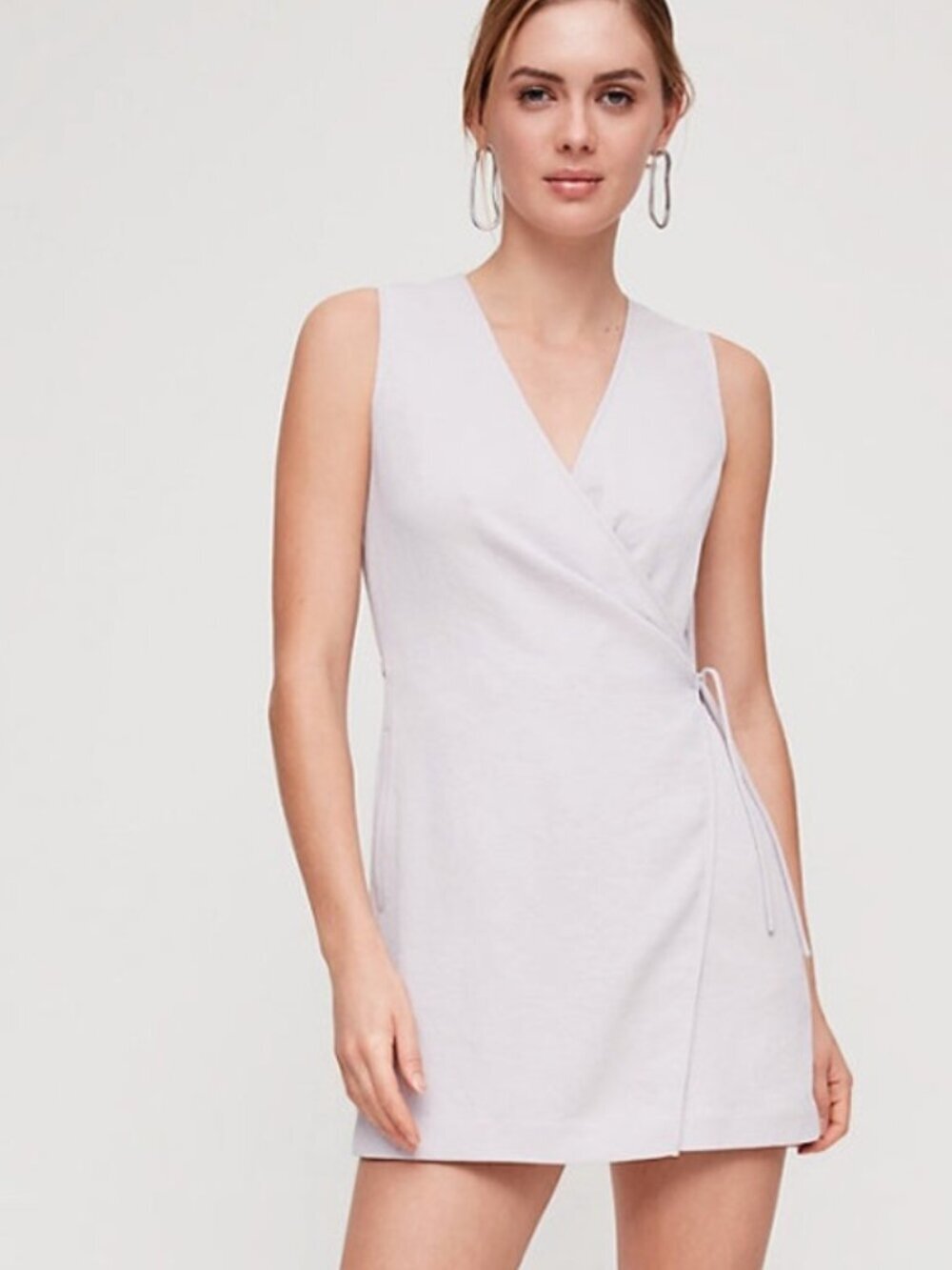 Aritzia Babaton Sigge Wrap-Front Romper Lilac Fog Size 0